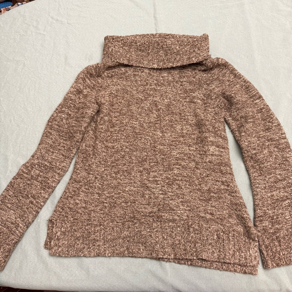 Columbia Marled Tan Cowl Neck Sweater